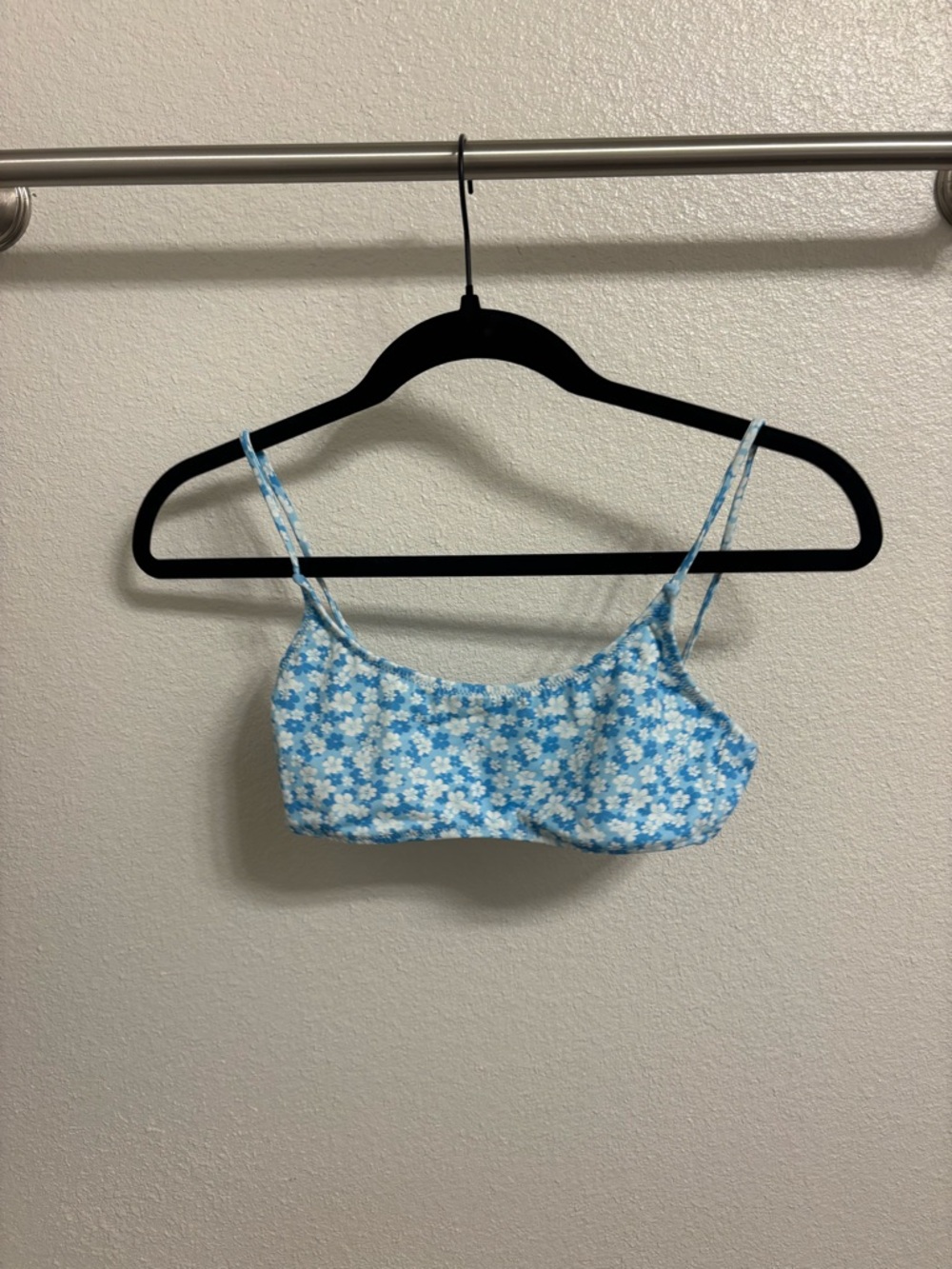 PacSun Light Blue Floral Bikini Top